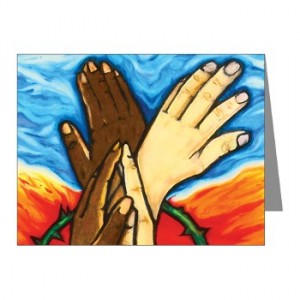 437648554v2_350x350_Front Cafe Press Store: Gospel Hands Greeting Cards