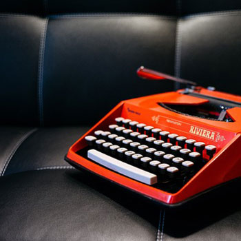 red typewriter